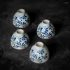 Cups Saucers 2pc/lot 70ml Pure Hand-painted Osmanthus Tea Cup Blue And White Master Household Ceramic Teacups Set Guest