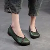 Casual Schoenen Birkuir Retro Loafers Flats Vrouwen Vierkante Neus Echt Leer Vrouwelijke Slip Op Chinese Stijl Zachte Boot Dames