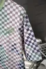 Xinxinbuy Men Designer Tee T Shirt 2024 Italy Chessboard Grid حرف طباعة جيوب الجلود
