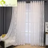 Cortinas de tule branco em relevo americano, cortinas para sala de estar, quarto de luxo, têxteis para casa, triagem de janela, cortinas transparentes