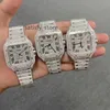 Custom Luxury Men Watches Iced Out Moissanite Diamonds Watch Automatic Setting Hip Hop Stylish Labor Cost For Each Diamond