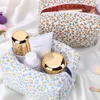 2pcs sac cosmétique floral avec fermetures à glissière pochette de maquillage grande capacité Cott pinceaux de maquillage sac de rangement pour les femmes f1Tg #