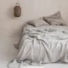 Draps de lit en pur lin 100% lin français lavé à la pierre, couleur unie, respirant et Durable pour les dormeurs, 1 pièce, drap plat 240313