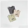 Наборы одежды комбинезоны для девочек дизайнерские буквы для комбинезон детской одежды одежда для детей с коротким рукавом с детским малышом.