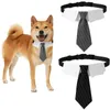 Dog Apparel Fashion Pet Accessories Tuxedo Bow Ties Necktie Saliva Towel Tie Collar Formal