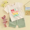 Kleidung Sets Kleinkind Baby Junge Ostern Outfits Karotte Brief Drucken Kurzarm T-shirt Tops Casual Shorts 2Pcs Kleidung