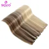 Weft SOVO Human Hair Weft Highlight Indian Machine Remy Natural Blonde Straight Weave 100g Bundles Sew in Wefts Extensions For Salon