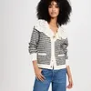 Women's Knits Fall/Winter Casual Lace Trimmed Detachable Collar Wool Blend Women Cardigan Jacket