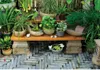 Decorative Plates Terrace Garden Layout Teak Chinese Outdoor Flower Rack Courtyard Landscaping Decoration Bonsai Storage
