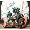 Figurines décoratives créatives chinoises Kylin, galvanoplastie, artisanat en céramique fait à la main, ornements verts, décoration de maison, salon, bureau