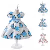 Belleza Azul Rosa Cuadrado Vestidos de niña de flores Vestidos de cumpleaños para niña Falda de fiesta para niña Vestido de todos los días Ropa de fiesta para niños SZ 2-4 D323143