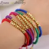 20 STKS Goud Kleur Koperen Kralen Touw Draad String Gevlochten Armbanden Vrouwen Mannen Sieraden Geschenken 240320