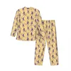 Masculino sleepwear macaco outono animal silhueta solta oversized pijama conjunto homens manga longa bonito padrão de sono nightwear