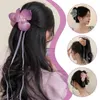 Acessórios de cabelo na moda borboleta orquídea flor garra clipe vintage fita hairpins headwear barrettes borla rabo de cavalo g o2a6