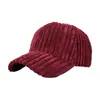 Casquette de baseball en velours côtelé uni rayé automne hiver femmes hommes casquette réglable papa chapeau marron kaki rose vin rouge gris 240312