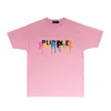 Фиолетовая футболка дизайнерская футболка трендового бренда PUR044 Цветная змеиная всплеск краски с принтом футболка с короткими рукавами High Street Fashion модный размер S-XXL