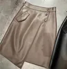 Röcke Mode Frauen Asymmetrische Midi Top Qualität Schaffell Echtes Leder A-linie Rock Casual Streetwear Damen Slim Fit