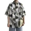 Verão casual havaiano 3d retro impressão ao ar livre festa dos homens camisa de manga curta praia streetwear oversized blusas dos homens vintage topos 240318