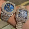 Uomini di lusso ghiacciato i diamanti moissanite guardano hip hop automatico per orologio da moda orologio personalizzato