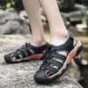 Casual Shoes High Quality Genuine Leather Anti-collision Toe Sandals Men Summer Outdoor Beach Sneakers Male Roman Sport Hiking