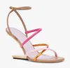 2024 Luxury Heel Dress Shoe First Women Sandals Shoes Cross-Over Strappy Party Dress High Heels Lady Lady Sexig guldfärgad Metal Lad Gladiator Sandalias Box