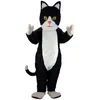 Super Leuke Zwart Witte Kat mascotte kostuums halloween hond mascotte karakter vakantie Hoofd fancy party kostuum volwassen grootte verjaardag