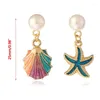 Dangle Earrings Beach Irregular Vintage Enamel For Shell Starfish Fashion Jewelry Charms Women Fri