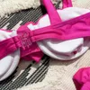 Kadın Mayo Balyası Bikini Set Kadın Mayo Floral Bandeau Yüksek Bel Kılavuzu Yaz için Sütyen Ayrılıyor