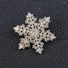 Brooches Glimmering Chilly Snowflake Copper Pins Full Zircon Paved Brass For Women Girls Coat Sweater Party Jewelry