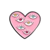 Pink Terror Theme Enamel Pins Eyes Heart Tape Recorder Vintage Jewelry Lapel Badge Clothes Backpack Brooches Gift for Friends