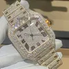 Orologio da uomo personalizzato da donna di lusso di fascia alta con diamanti pieni di diamanti Orologi meccanici VVS Moissanite Hip Hop ghiacciato in acciaio inossidabile 5mm