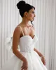 Vestido de noiva de vestido de esferas coberto de pérolas para tiras de noiva vestidos de noiva árabe saudita vestido de noiva sweep trem lantejas de miçangas mariage vestidos de noiva
