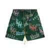 Herr shorts designer helt ny rhude färgglada brev full tryck high street trendig lös sommar fritid sport ins