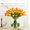 Fleurs décoratives 1 pièces tulipe fleur artificielle Bouquet PU matériel fausses plantes saint valentin fête d'anniversaire mariage décor à la maison ambiance