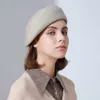 Linglong Odzież Mała pachnąca bryza Pearl siatka beret modny i elegancki wełniany czapkę z topem