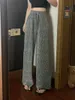 Sparkling wide leg pants for women in spring 2024, new silver hot diamond casual pants, loose and versatile straight leg drape pants