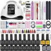 Kits Ensemble de manucure pour Extensions d'ongles ensemble de vernis à ongles Gel Kit acrylique ensemble de Gel à ongles Poly avec lampe UV sèche-ongles perceuse à ongles outils à ongles