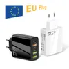 جديد PD65W Fast iPhone Charger 5V 4A البريطاني القياسي PD+3 USB Multi Port Adapter Charging Head