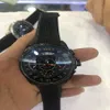Kronograf çalışan siyah kauçuk kronometre paslanmaz çelik kuvars hareket erkek kol saatleri moda tasarımcısı saatler swiss322d