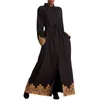 Roupas étnicas Preto Abaya Árabe Hijab Muçulmano Vestido Longo Vestidos Turcos Abayas para Mulheres Vestidos Kaftan Dubai Islâmico