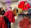 Robes de fille en satin rouge robe de princesse enfant en bas âge 1 an robe d'anniversaire fête de Noël fleur 9M-14Y