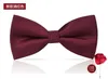 Mens Bow Tie Man Bridegroom Wine Red Black Blue Solid Color Shirt Wedding British Korean Female 240320