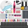 Kits Nail Set Acrylic Nail Kit UV LED -lamptork med nagelgelpolska satser Soak Off Manicure Tools Set Electric Nail Borr Nail Tools