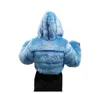Cutenova 23TP102804 Vinterkläder för kvinnor Varma kläder Högkvalitativa Croped Hoodie Fur Jacket Faux Coat