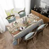 Table Cloth Easter Watercolor Flower Waterproof Dining Tablecloth Kitchen Decorative Party Cover