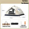 Tält och skyddsrum utomhus camping tält bärbar hela automatisk campinghus silverlim beläggning vattentäta fönster och dörrar mot myggor 240322