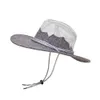 Cowboy tricoté avec cordon de serrage pour hommes, protection solaire d'extérieur, chapeau de plage en paille de Jazz, nouvelle collection printemps et automne