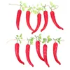 Decoratieve Bloemen Simulatie Rode Lange Peper Chili Cook Off Decoraties Kunstmatige Groente Lanyard