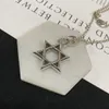 Harten Kwaliteit Hoog Croheart Vintage Silver Hexagram Star ketting Gothic lettertype Mystery Designer ketting