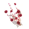 Hair Clips Flower Barrettes Clip Handmade Red Flowers Butterfly Design Hairpins For Festival Party Head Decoration